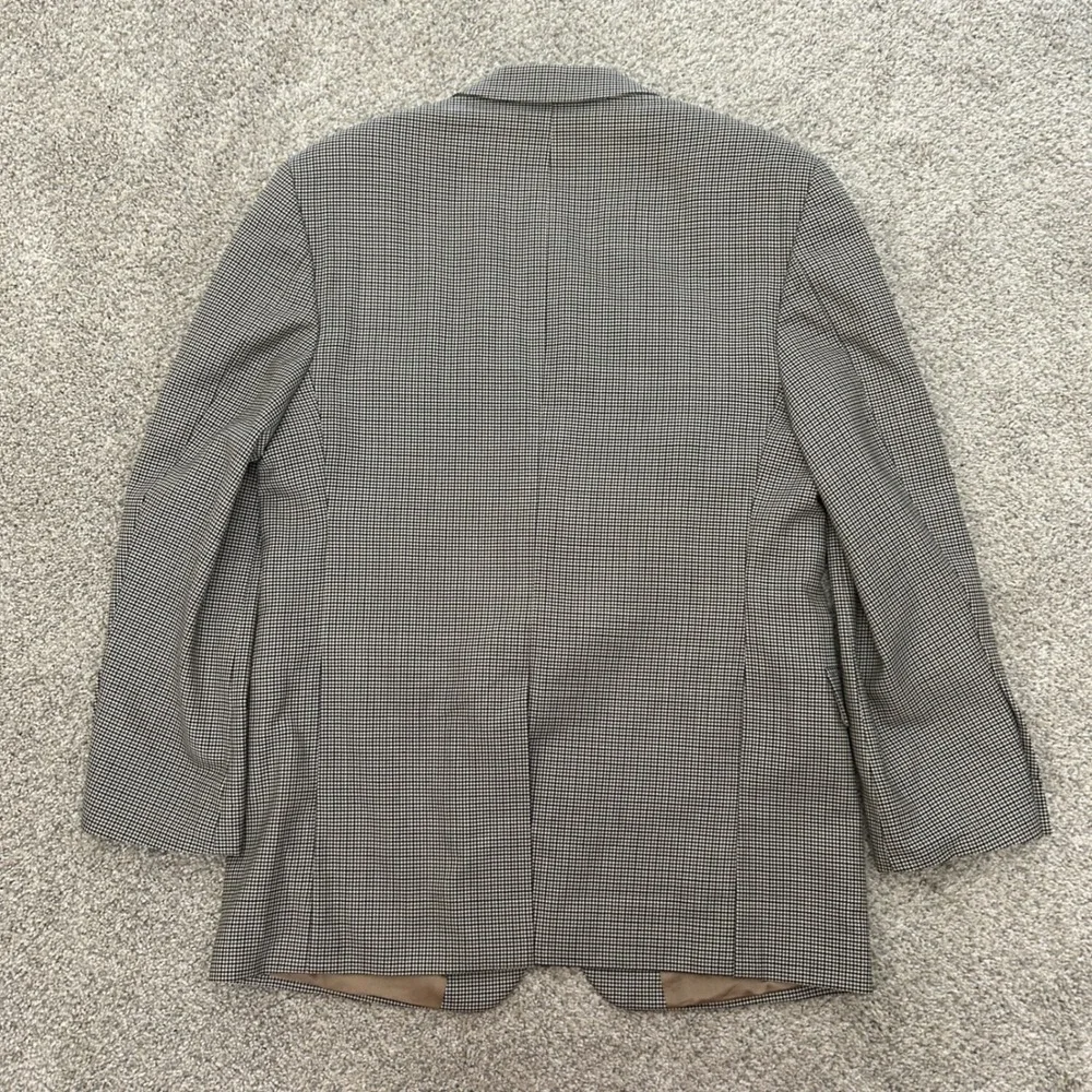 Brooks Brothers‎ 346 Blazer 42R Tan Blue Houndstooth 100% Wool Sport Coat